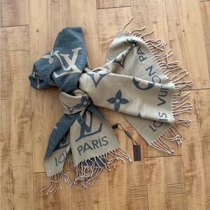 Reversible Large Super Soft Monogram LV Wrap Shawl Scarf Silk Cashmere